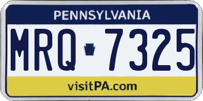 PA license plate MRQ7325