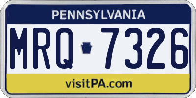 PA license plate MRQ7326