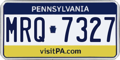 PA license plate MRQ7327