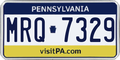 PA license plate MRQ7329