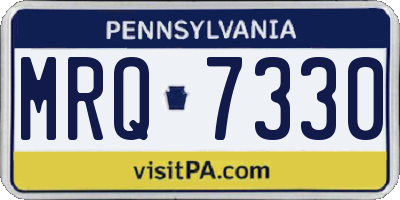 PA license plate MRQ7330