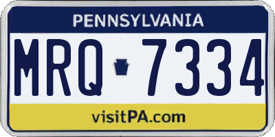 PA license plate MRQ7334