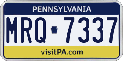 PA license plate MRQ7337