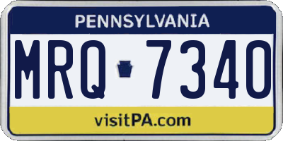 PA license plate MRQ7340