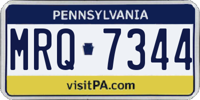 PA license plate MRQ7344
