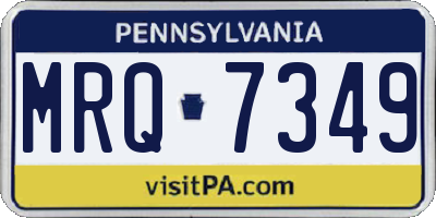 PA license plate MRQ7349