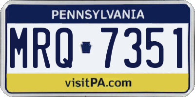 PA license plate MRQ7351
