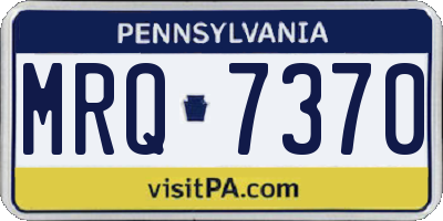 PA license plate MRQ7370