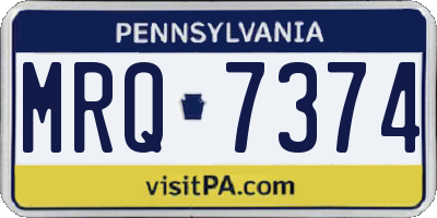 PA license plate MRQ7374
