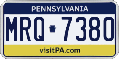 PA license plate MRQ7380