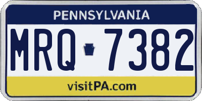 PA license plate MRQ7382
