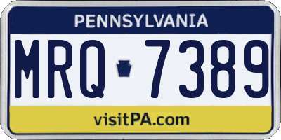 PA license plate MRQ7389