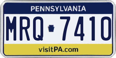 PA license plate MRQ7410