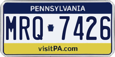 PA license plate MRQ7426