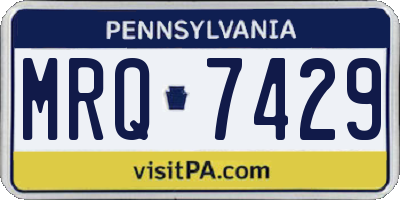PA license plate MRQ7429