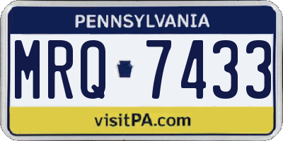 PA license plate MRQ7433