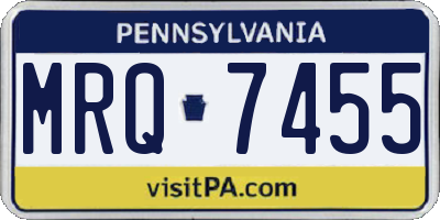 PA license plate MRQ7455