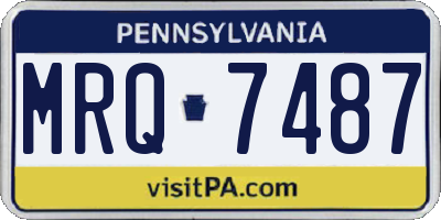 PA license plate MRQ7487