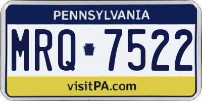 PA license plate MRQ7522