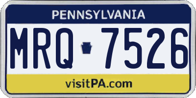 PA license plate MRQ7526