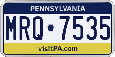 PA license plate MRQ7535