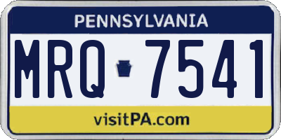PA license plate MRQ7541