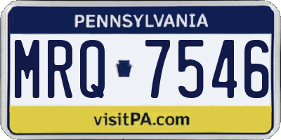 PA license plate MRQ7546