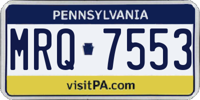 PA license plate MRQ7553