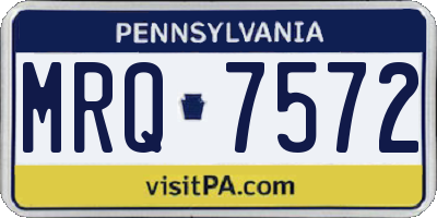 PA license plate MRQ7572