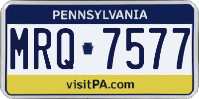 PA license plate MRQ7577