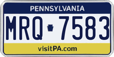 PA license plate MRQ7583
