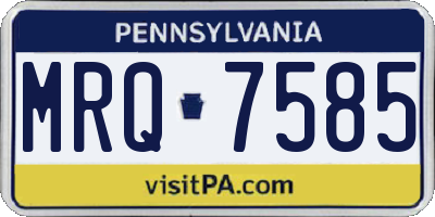 PA license plate MRQ7585