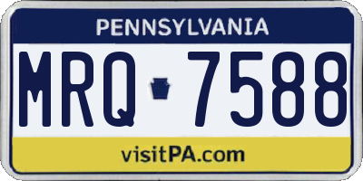 PA license plate MRQ7588
