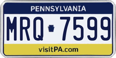 PA license plate MRQ7599