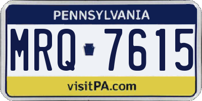 PA license plate MRQ7615
