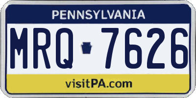 PA license plate MRQ7626