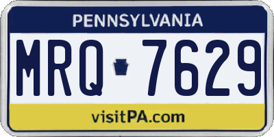 PA license plate MRQ7629