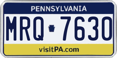 PA license plate MRQ7630