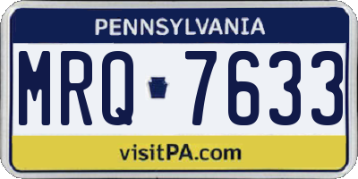 PA license plate MRQ7633