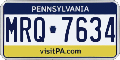 PA license plate MRQ7634