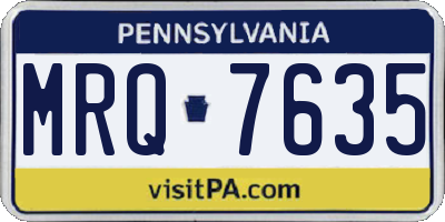 PA license plate MRQ7635