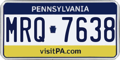 PA license plate MRQ7638
