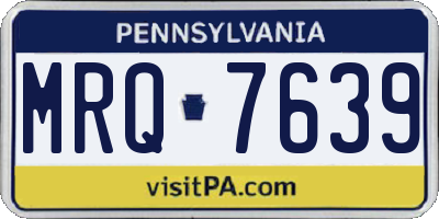 PA license plate MRQ7639