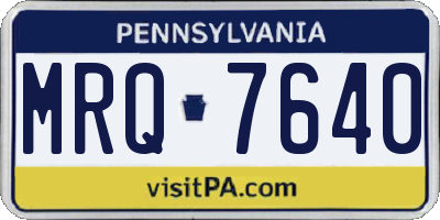 PA license plate MRQ7640