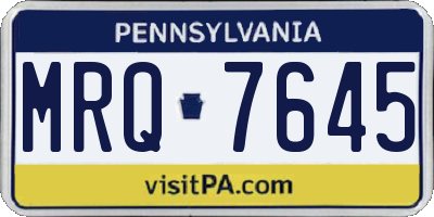PA license plate MRQ7645
