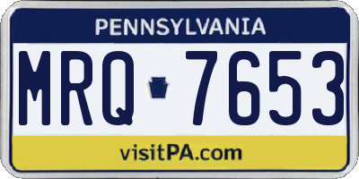 PA license plate MRQ7653