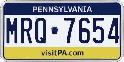 PA license plate MRQ7654