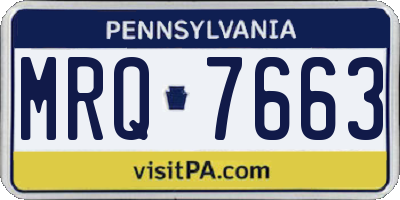 PA license plate MRQ7663
