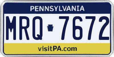 PA license plate MRQ7672