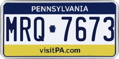 PA license plate MRQ7673